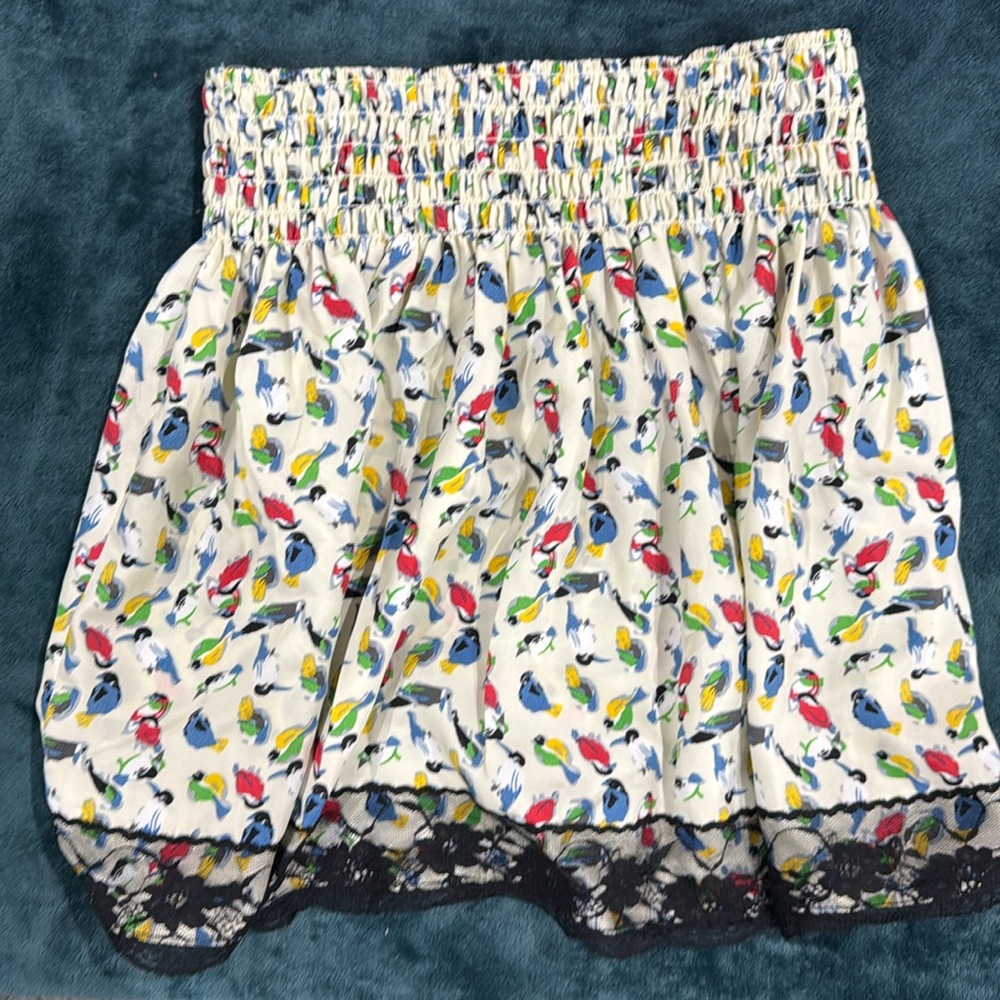 Lace bird vintage mini skirt